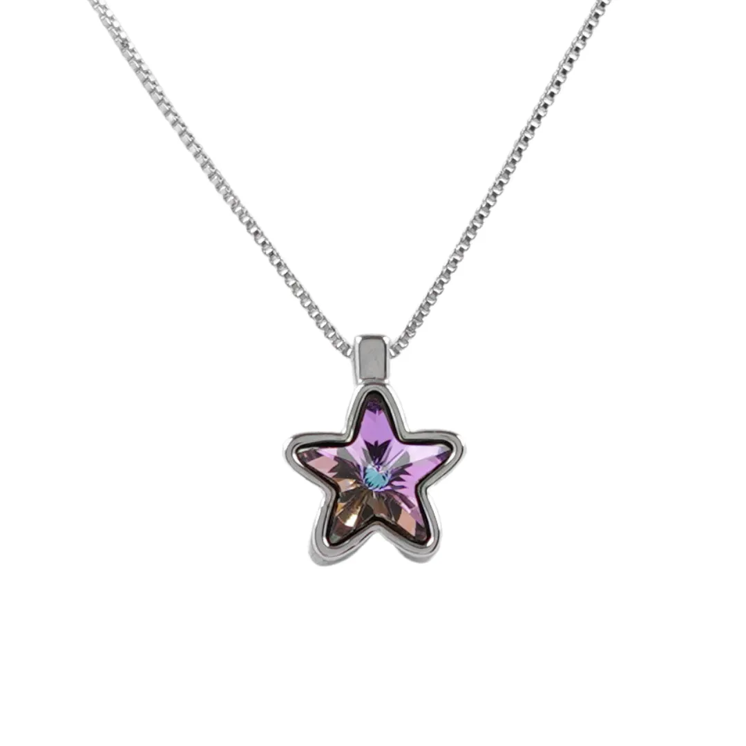 The Tiny Cute Swarovski crystal Sky Star Platinum plated necklace