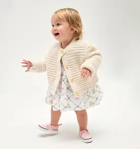 The Tiny Harper Cardigan - Cream Marl Knit