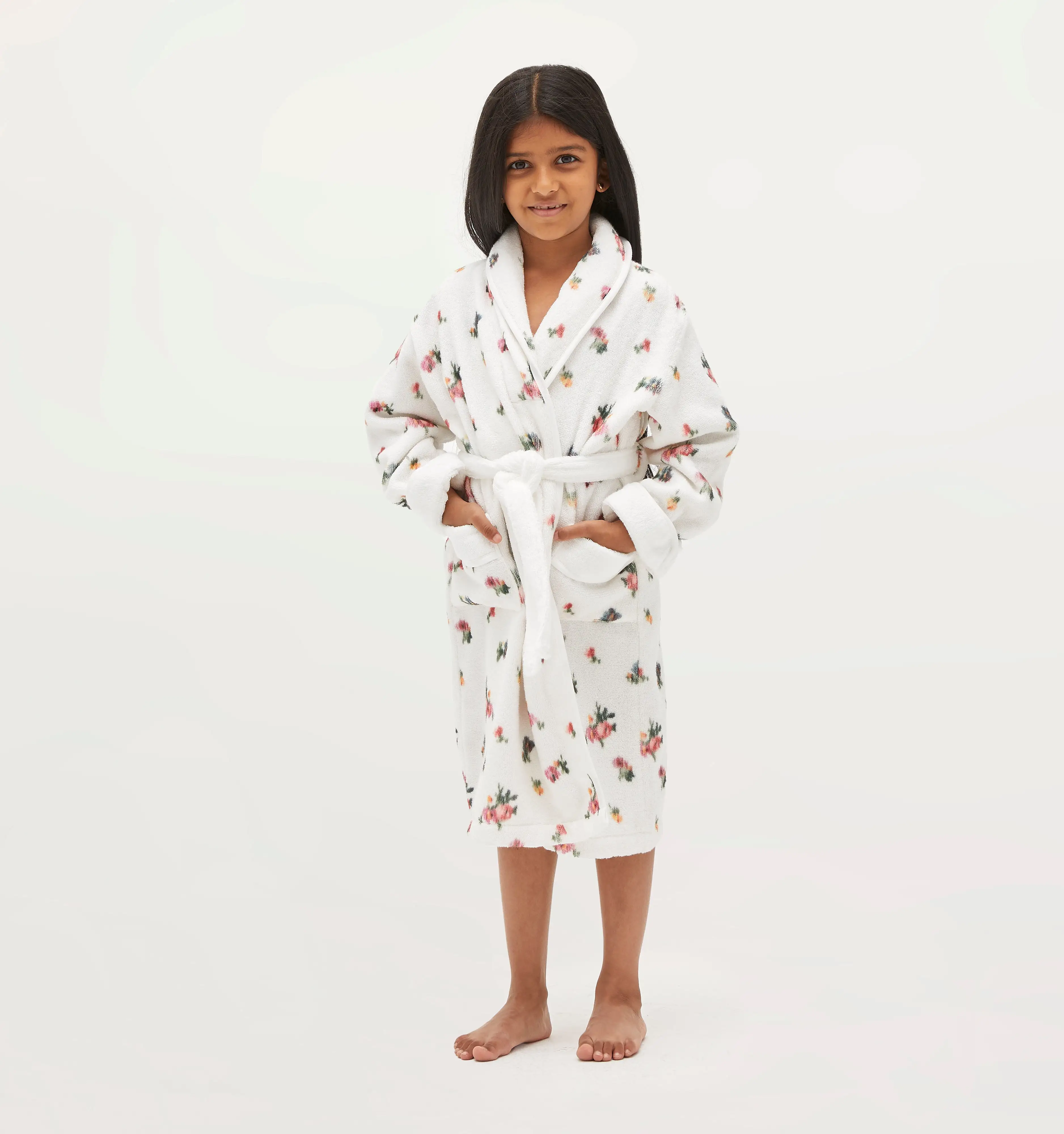 The Tiny Hotel Robe - Ivory Ikat Floral