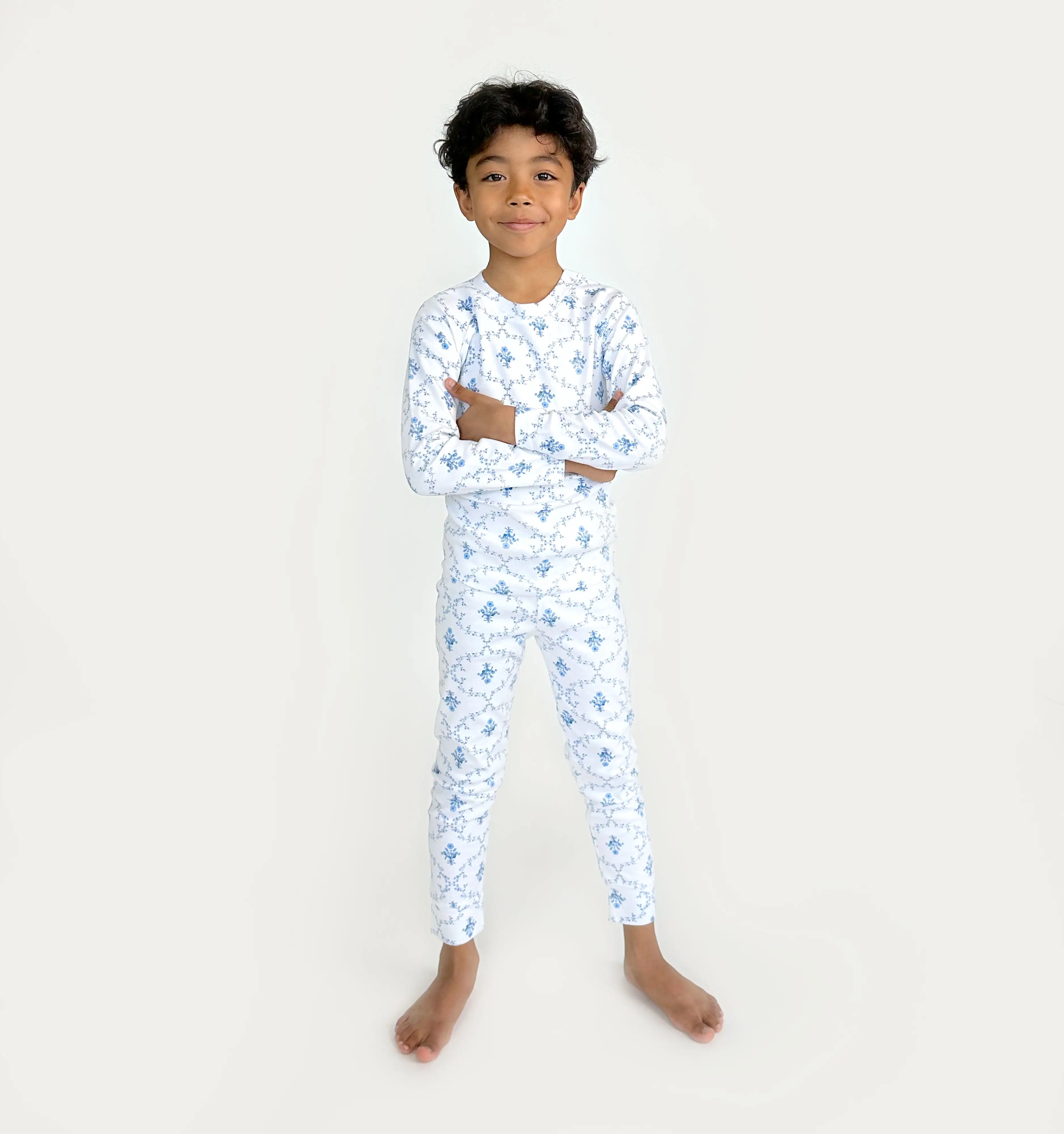 The Tiny PJ Set - Blue Trellis