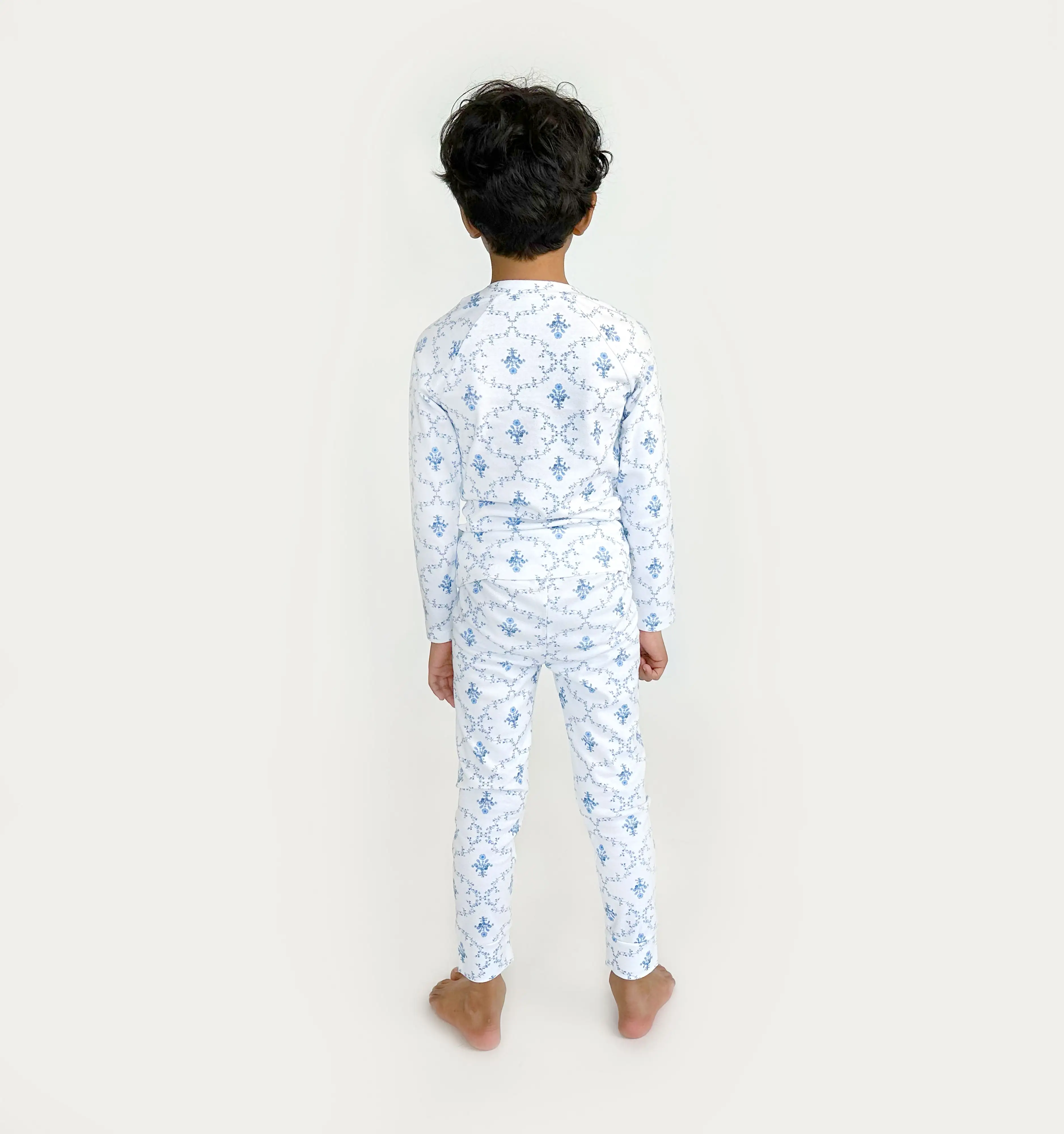 The Tiny PJ Set - Blue Trellis