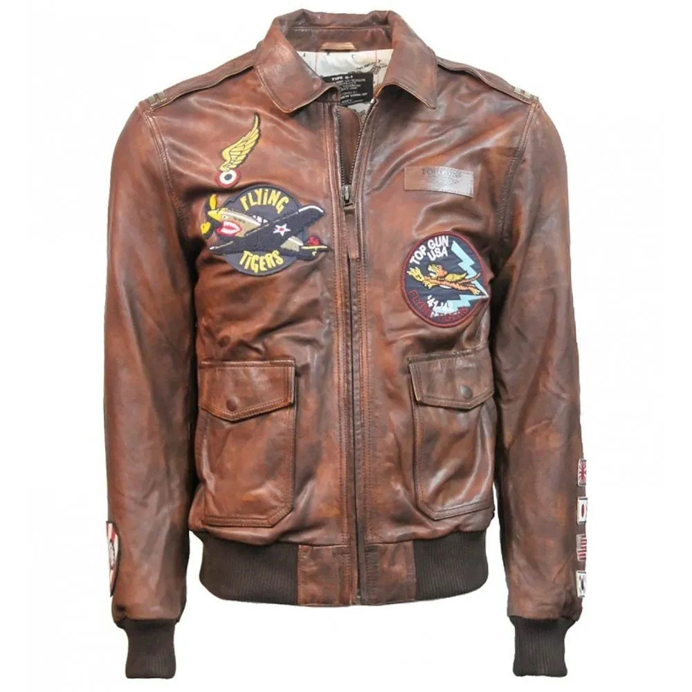 Top Gun Flying Tigers Vintage Leather Jacket