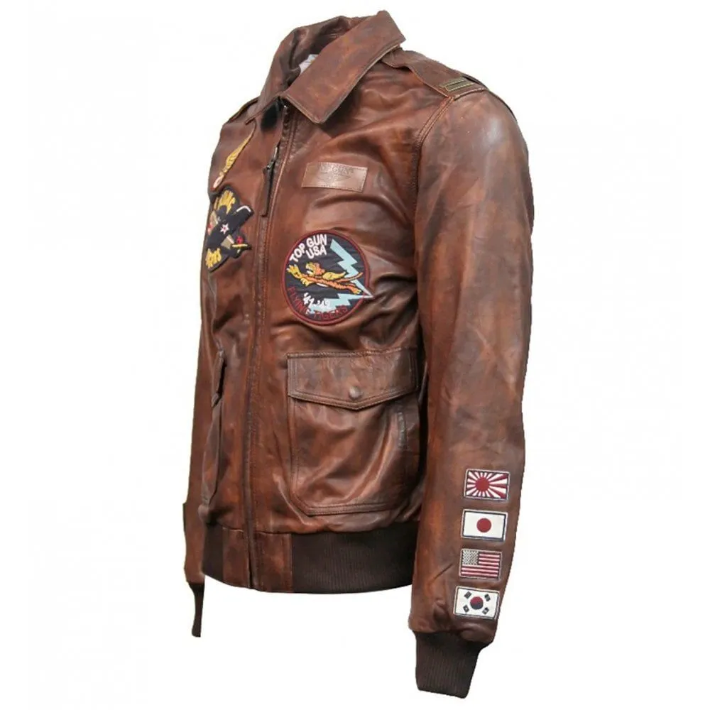 Top Gun Flying Tigers Vintage Leather Jacket