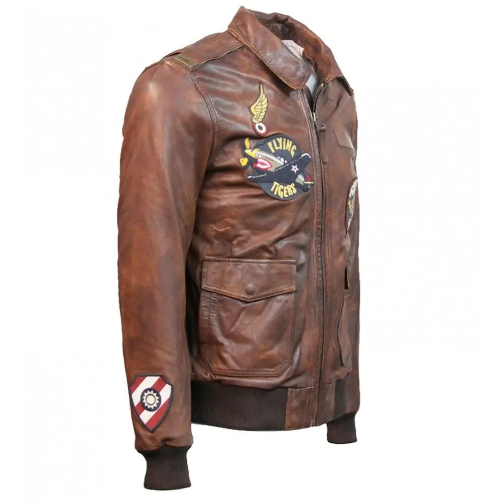 Top Gun Flying Tigers Vintage Leather Jacket