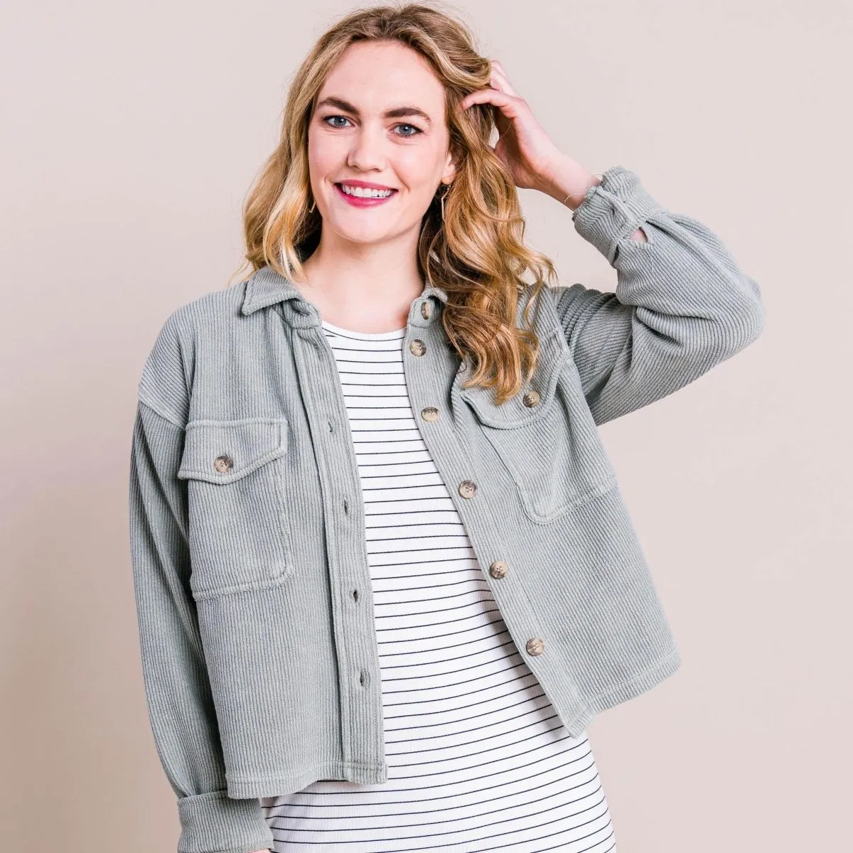 Trendy Spring Shacket-  L Only