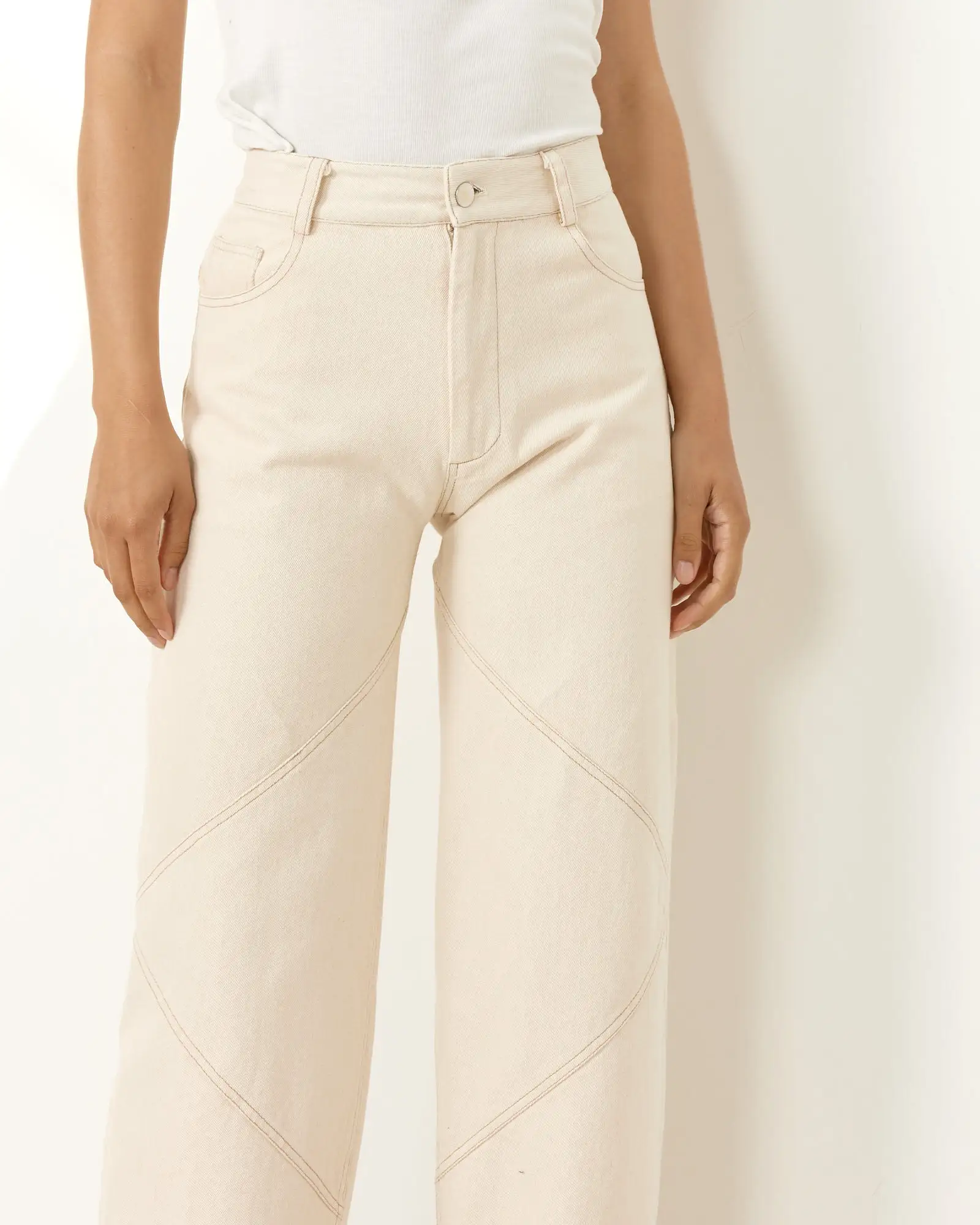 Unbleached Denim Pant in Ecru