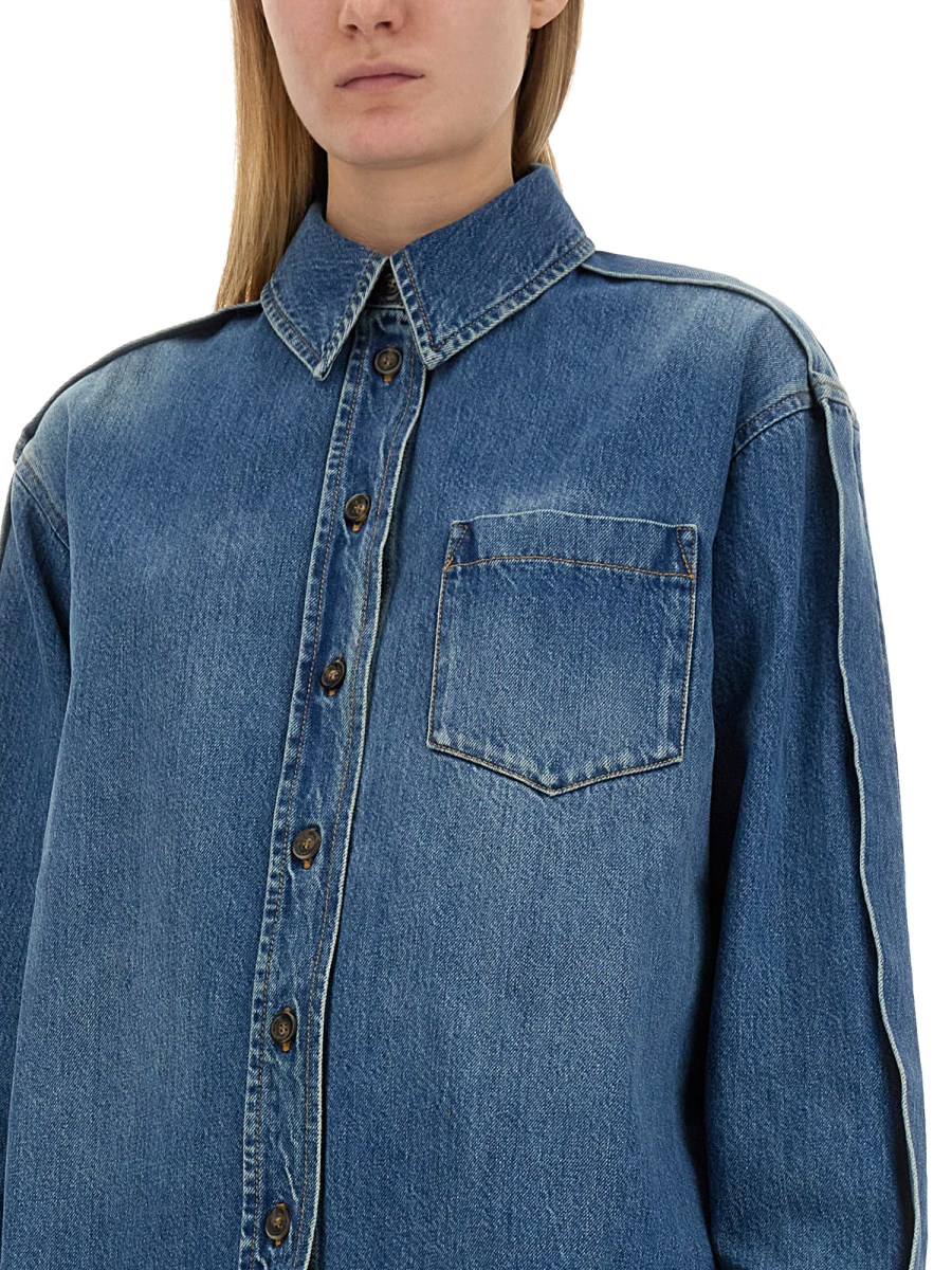 VICTORIA BECKHAM      CAMICIA OVERSZIE FIT IN DENIM DI COTONE 