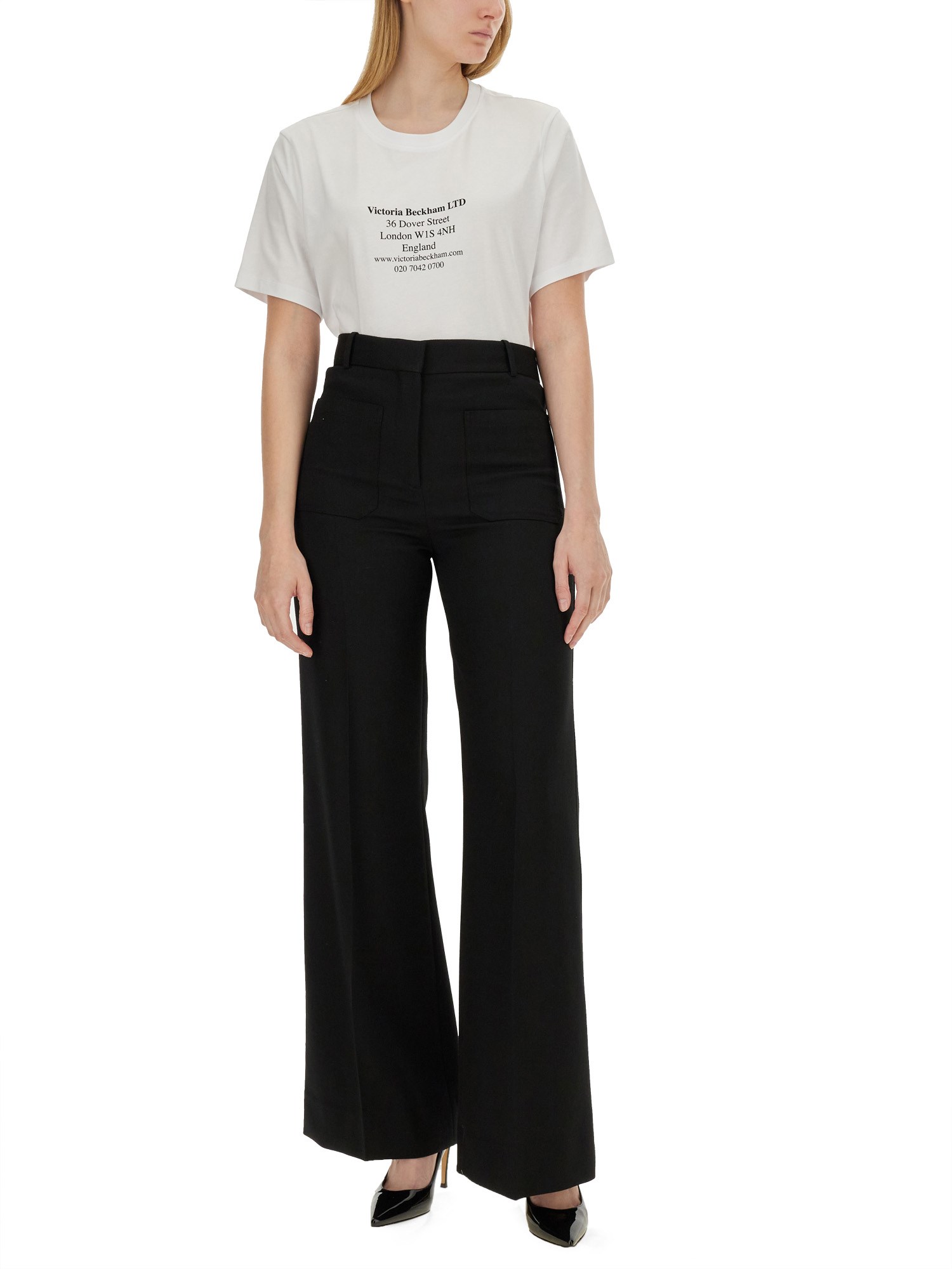 VICTORIA BECKHAM    COTTON JERSEY ADDRESS T-SHIRT