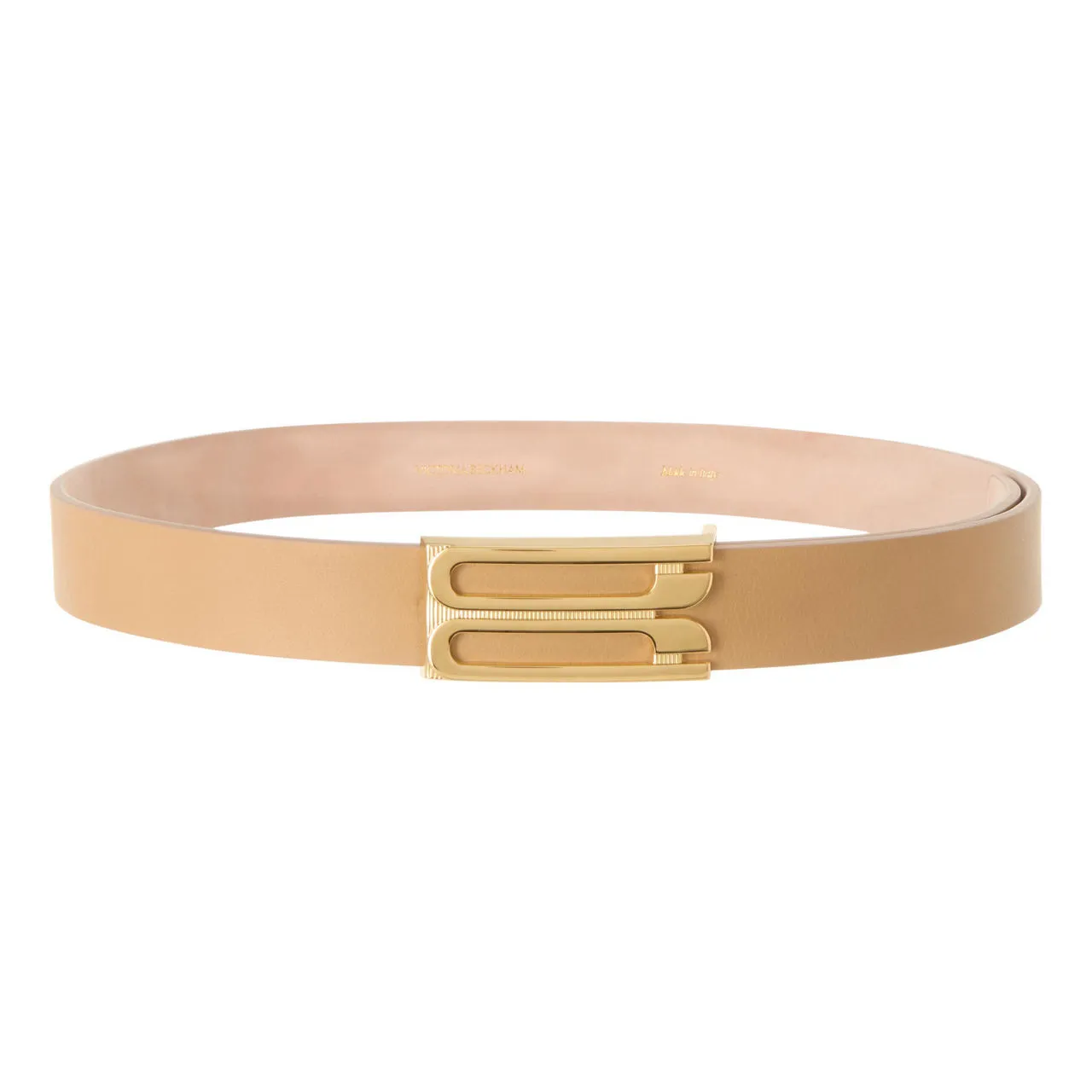 VICTORIA BECKHAM Frame Logo Belt - Camel