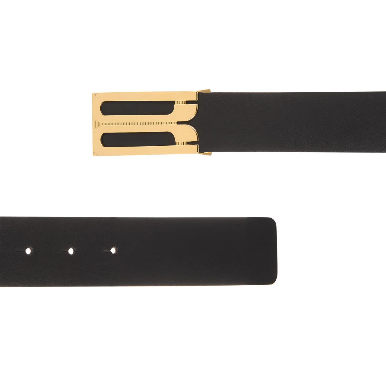 VICTORIA BECKHAM Jumbo Frame Logo Belt - Black