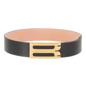 VICTORIA BECKHAM Jumbo Frame Logo Belt - Black