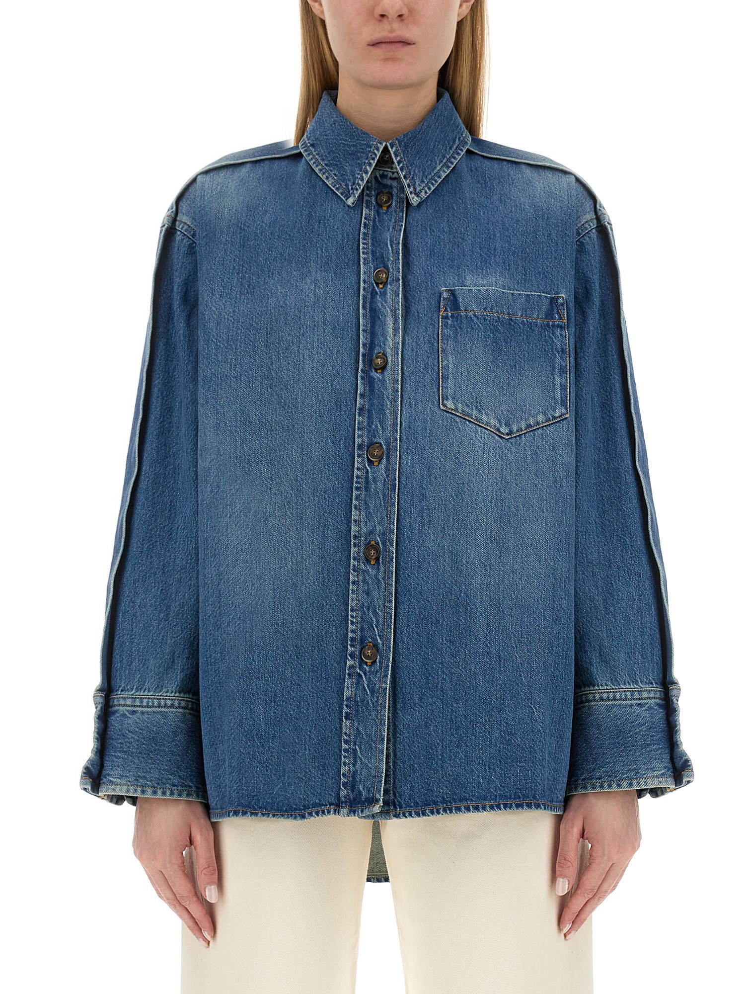 VICTORIA BECKHAM    OVERSZIE FIT COTTON DENIM SHIRT