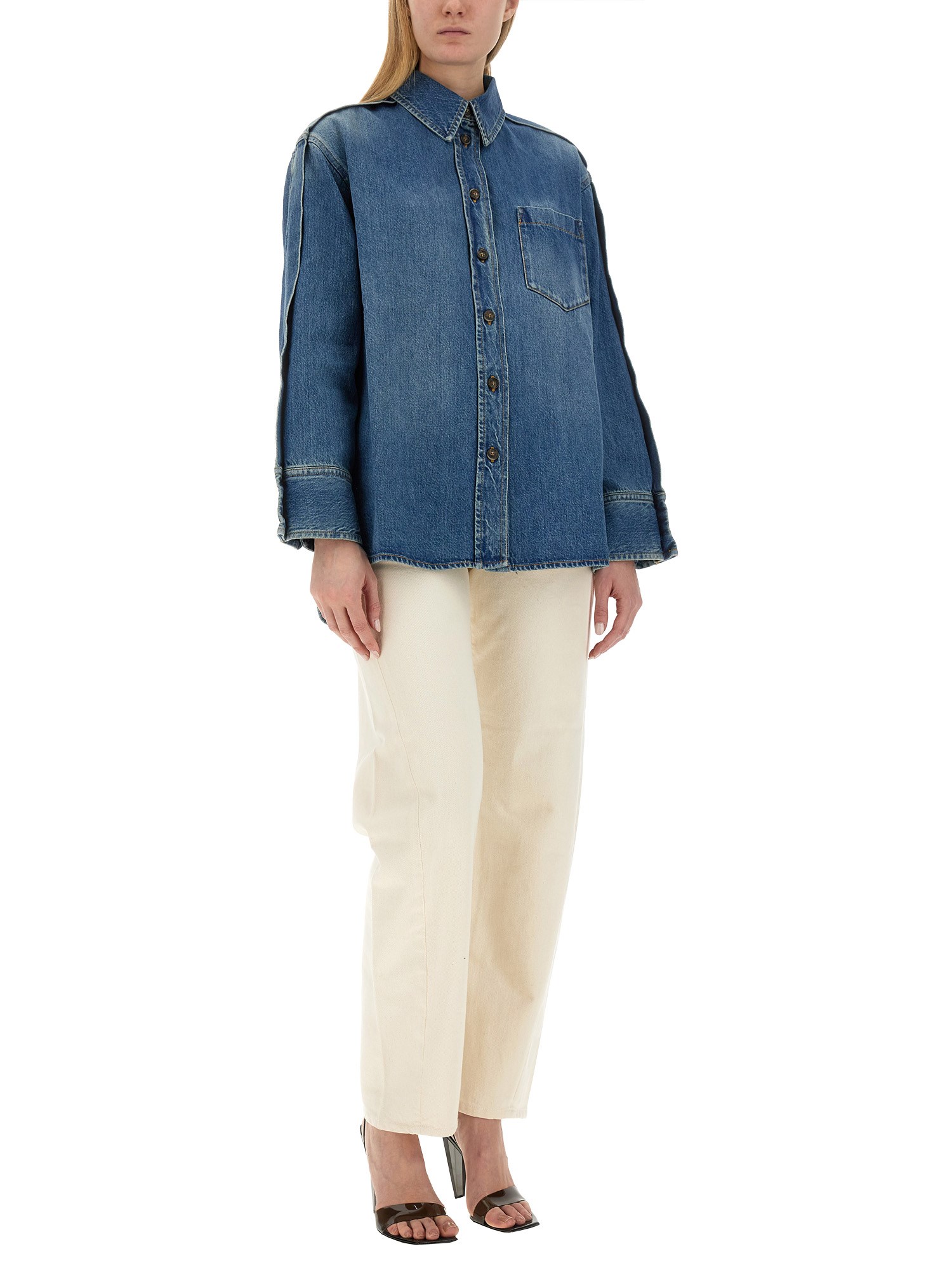 VICTORIA BECKHAM    OVERSZIE FIT COTTON DENIM SHIRT