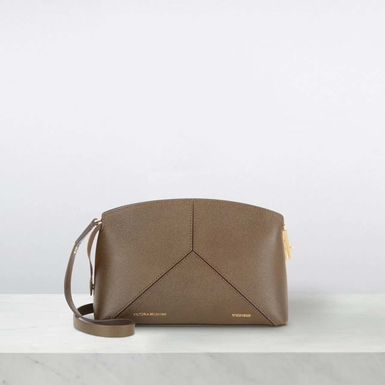 VICTORIA BECKHAM The Victoria Leather Crossbody Bag - Khaki