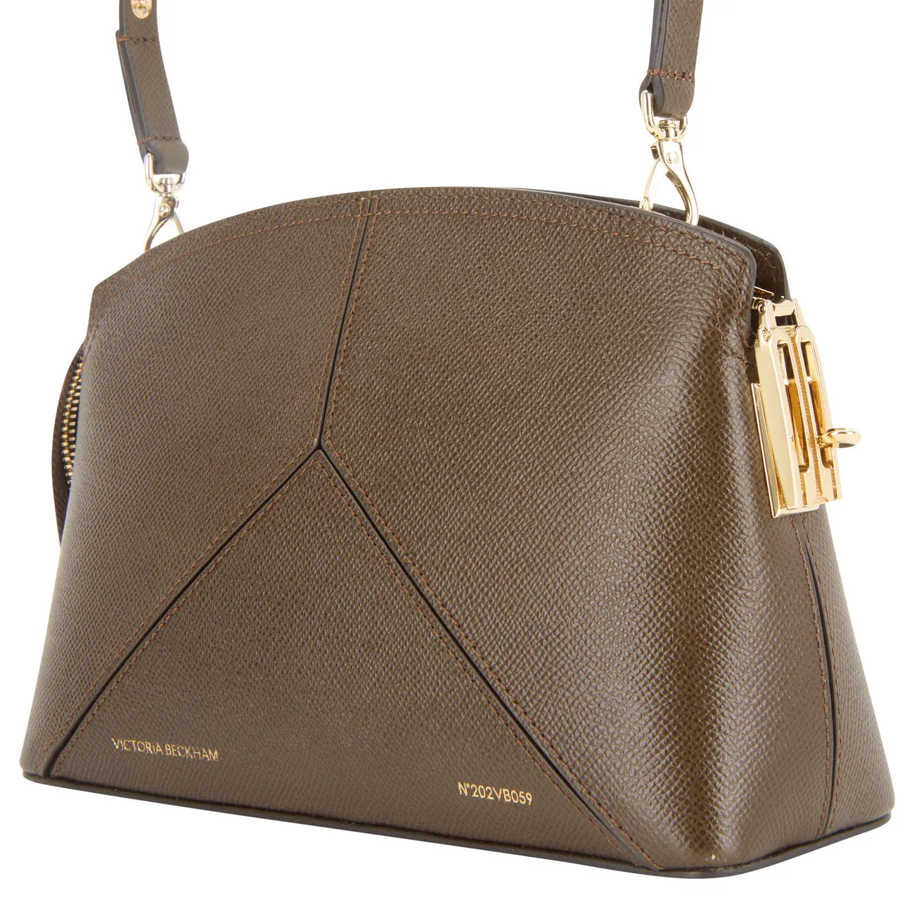 VICTORIA BECKHAM The Victoria Leather Crossbody Bag - Khaki