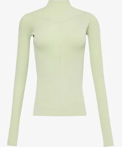 VICTORIA BECKHAM Womens Jade Ribbed high-neck cotton-blend stretch-knit jumper