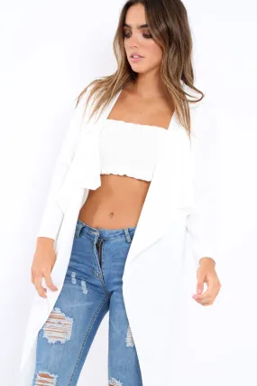 White Waterfall Frill Jacket - Bexley