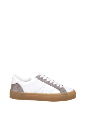 WOMAN MONCLER WHITE REAL LEATHER MONACO2 SNEAKERS