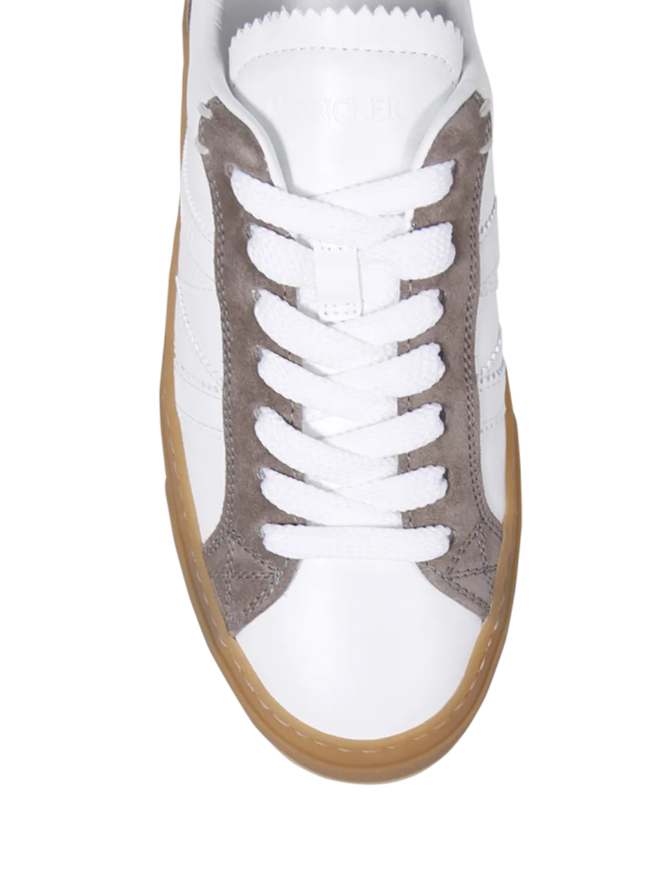 WOMAN MONCLER WHITE REAL LEATHER MONACO2 SNEAKERS