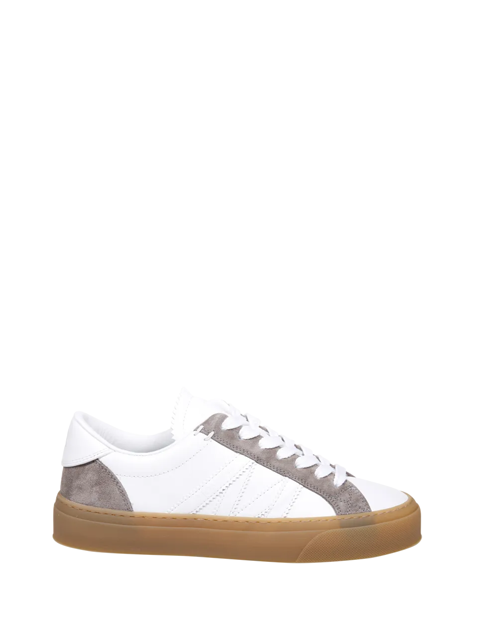 WOMAN MONCLER WHITE REAL LEATHER MONACO2 SNEAKERS