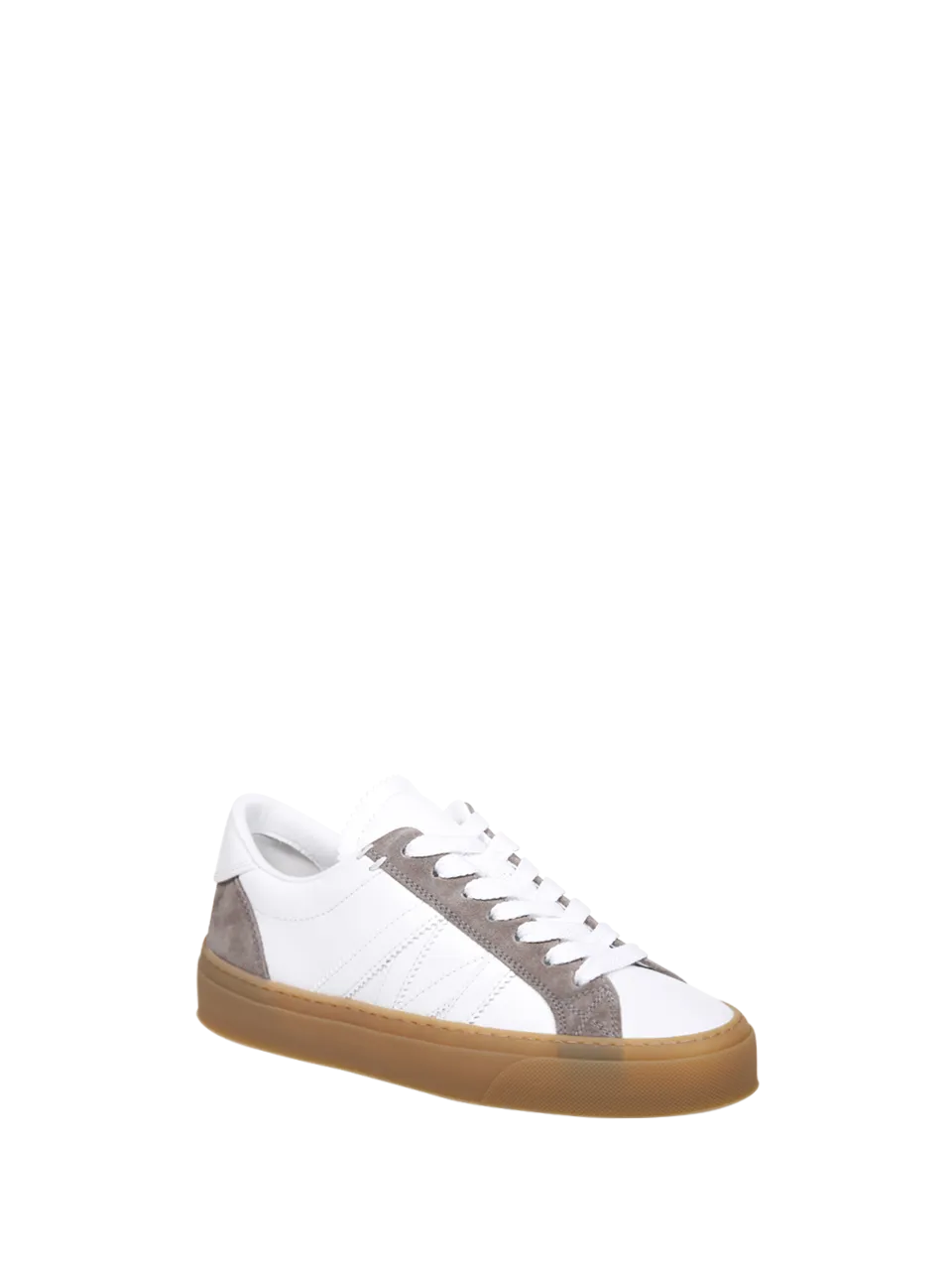 WOMAN MONCLER WHITE REAL LEATHER MONACO2 SNEAKERS