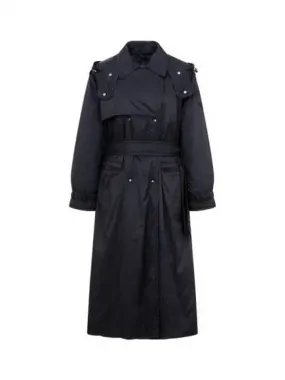 Women s Detachable Hooded Trench Padded Coat Black 271050