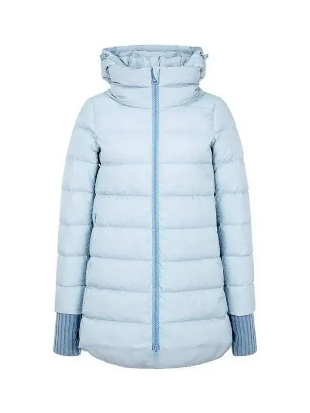 Women s ribbed cuffs down padded coat light blue 270521