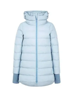 Women s ribbed cuffs down padded coat light blue 270521