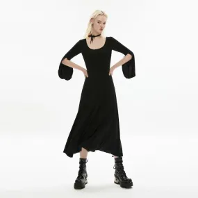 Women's Gothic Long Sleeved Black Little Dress