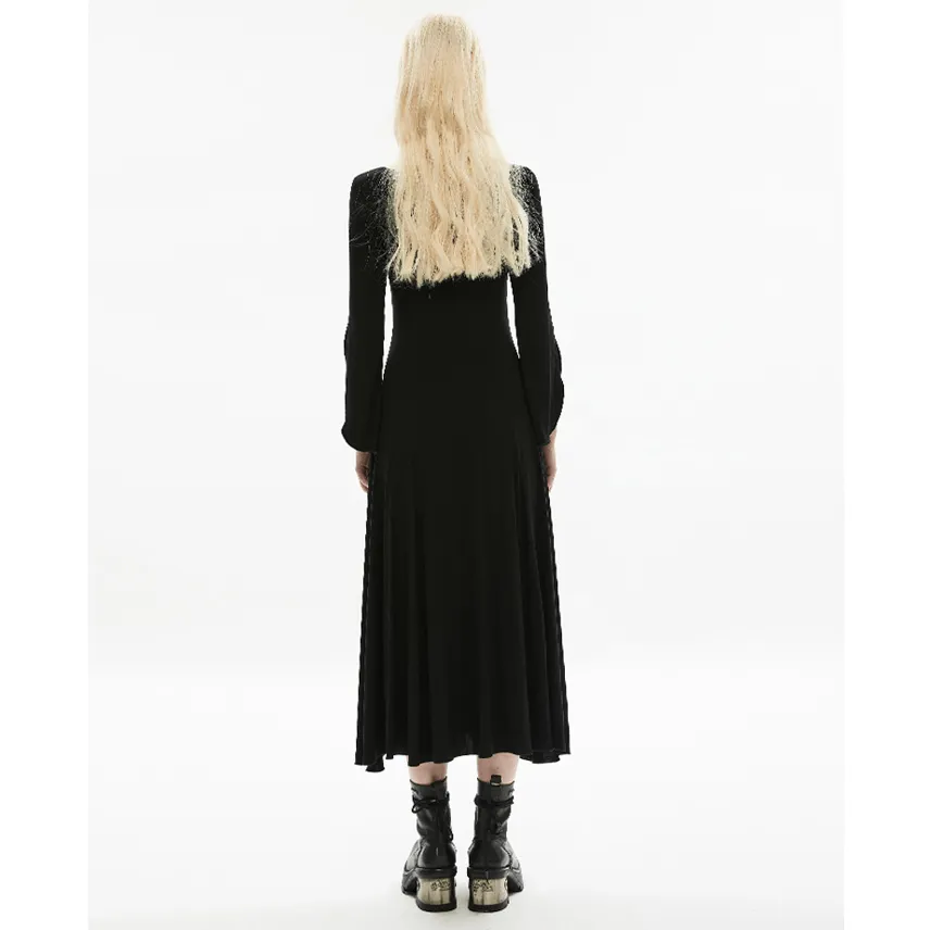 Women's Gothic Long Sleeved Black Little Dress