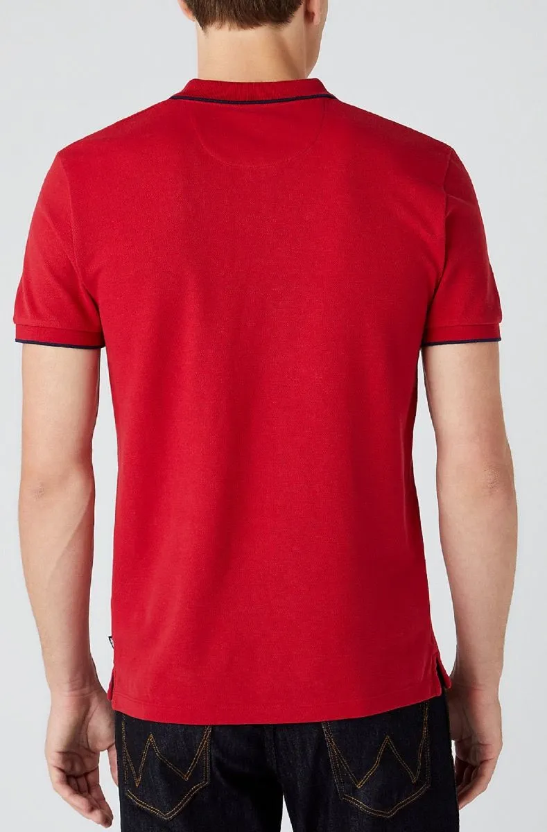 Wrangler Short Sleeve Polo Shirt Red