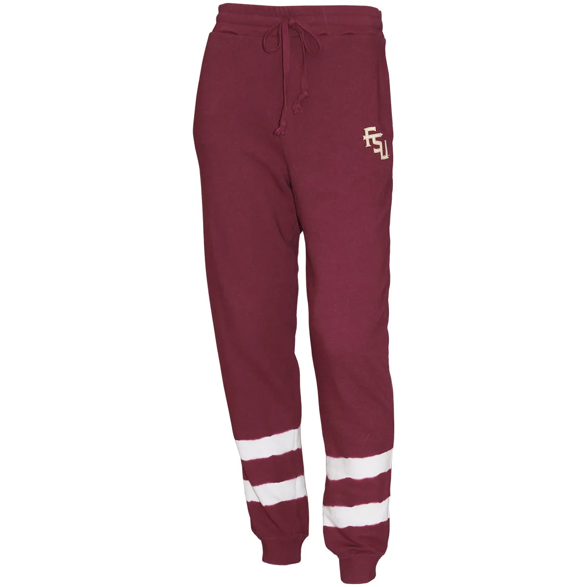 ZooZatz Women's Stacked FSU Logo French Terry Stripe Dye Jogger - Garnet